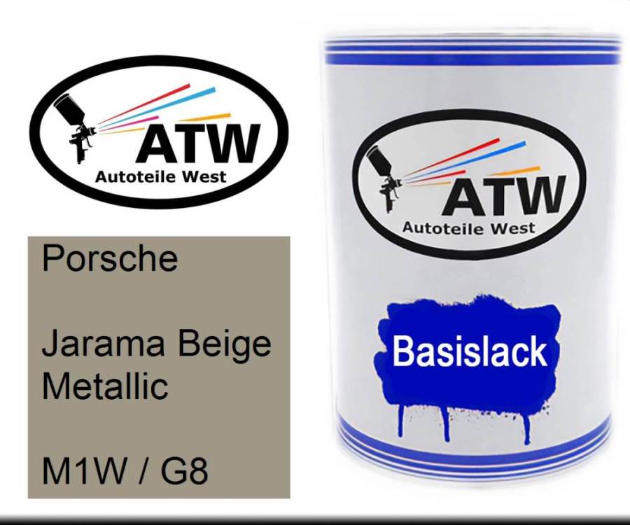 Porsche, Jarama Beige Metallic, M1W / G8: 500ml Lackdose, von ATW Autoteile West.